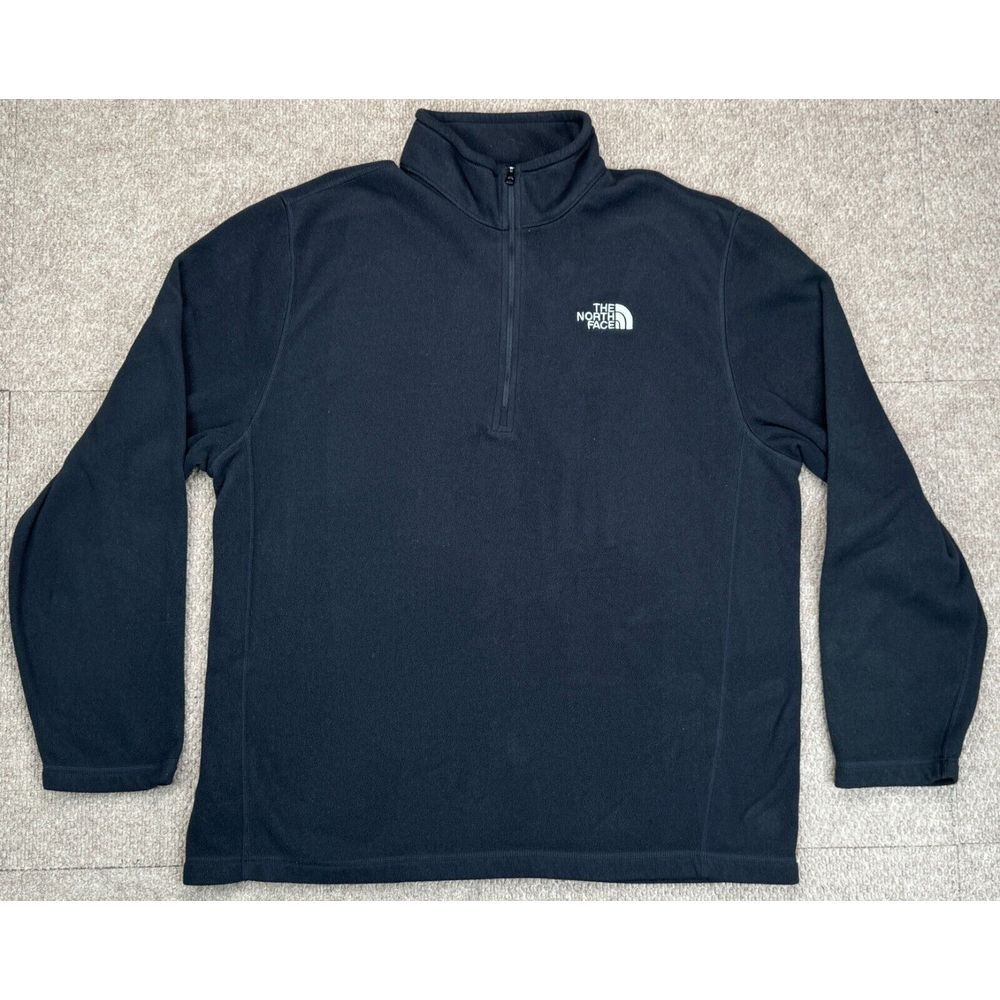 The North Face Men's 1/4 Zip Long Sleeve Black Sweater Fleece Size XL